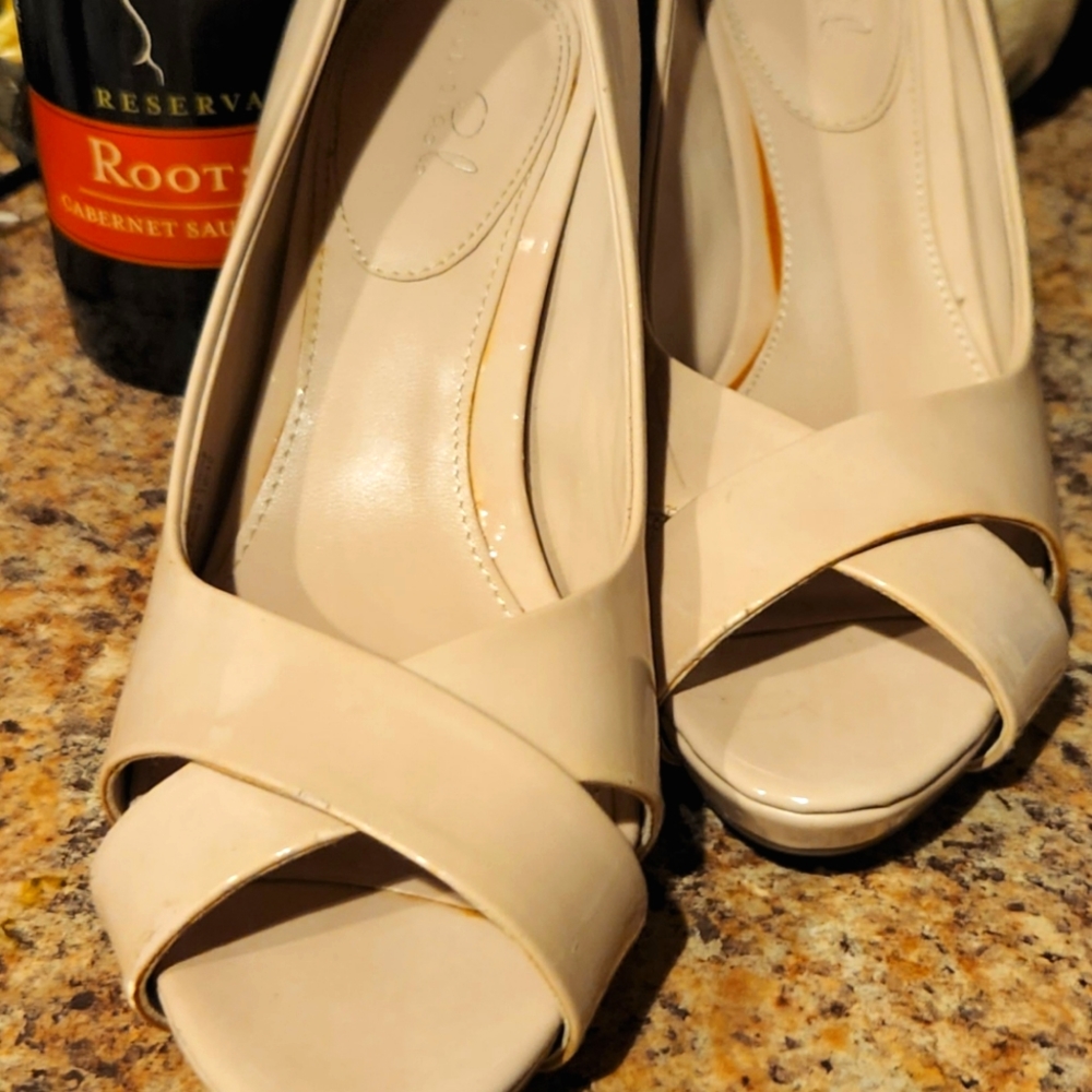 Bone/Nude heels